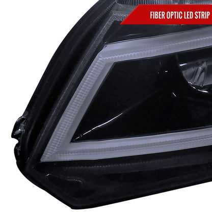 2012-2013 Honda Civic Coupe/ 2012-2015 Civic Sedan LED Bar Projector Headlights (Glossy Black Housing/Smoked Lens)