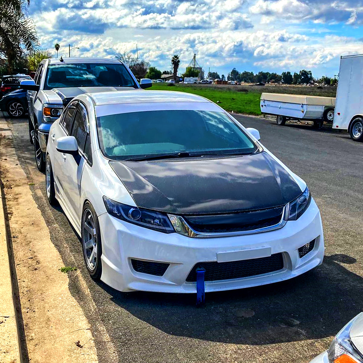 2012-2013 Honda Civic Coupe/ 2012-2015 Civic Sedan LED Bar Projector Headlights (Glossy Black Housing/Smoked Lens)
