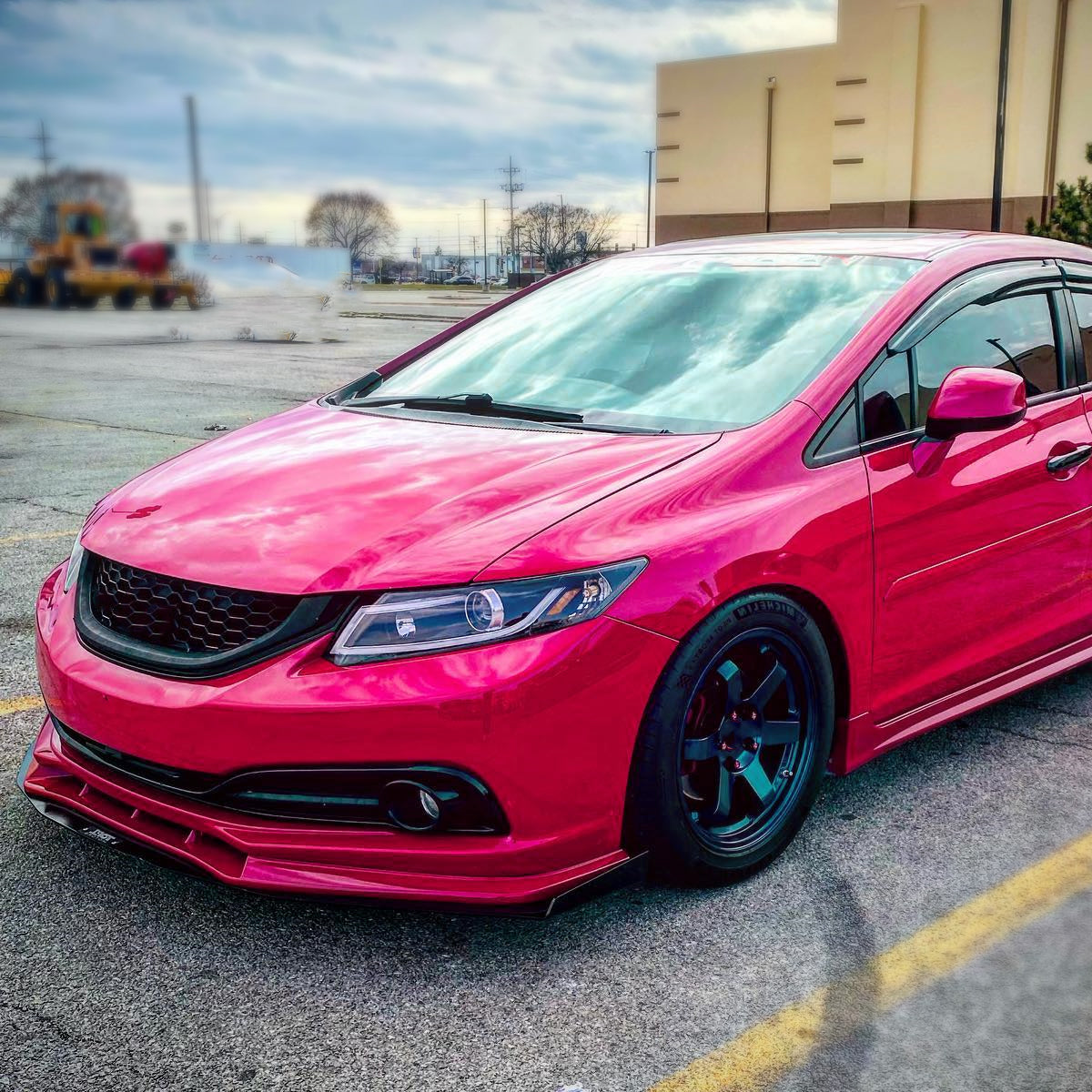 2012-2013 Honda Civic Coupe / 2012-2015 Civic Sedan LED Bar Projector Headlights (Matte Black Housing/Clear Lens)