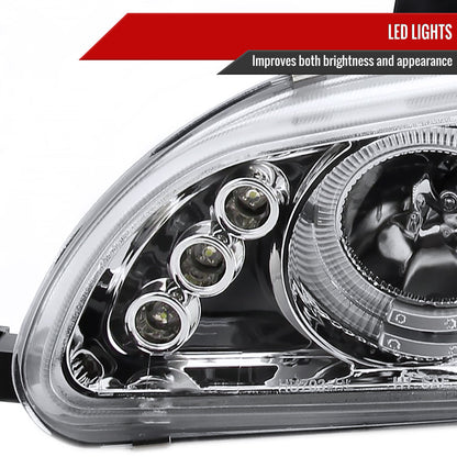 1992-1995 Honda Civic Dual Halo Projector Headlights (Chrome Housing/Clear Lens)