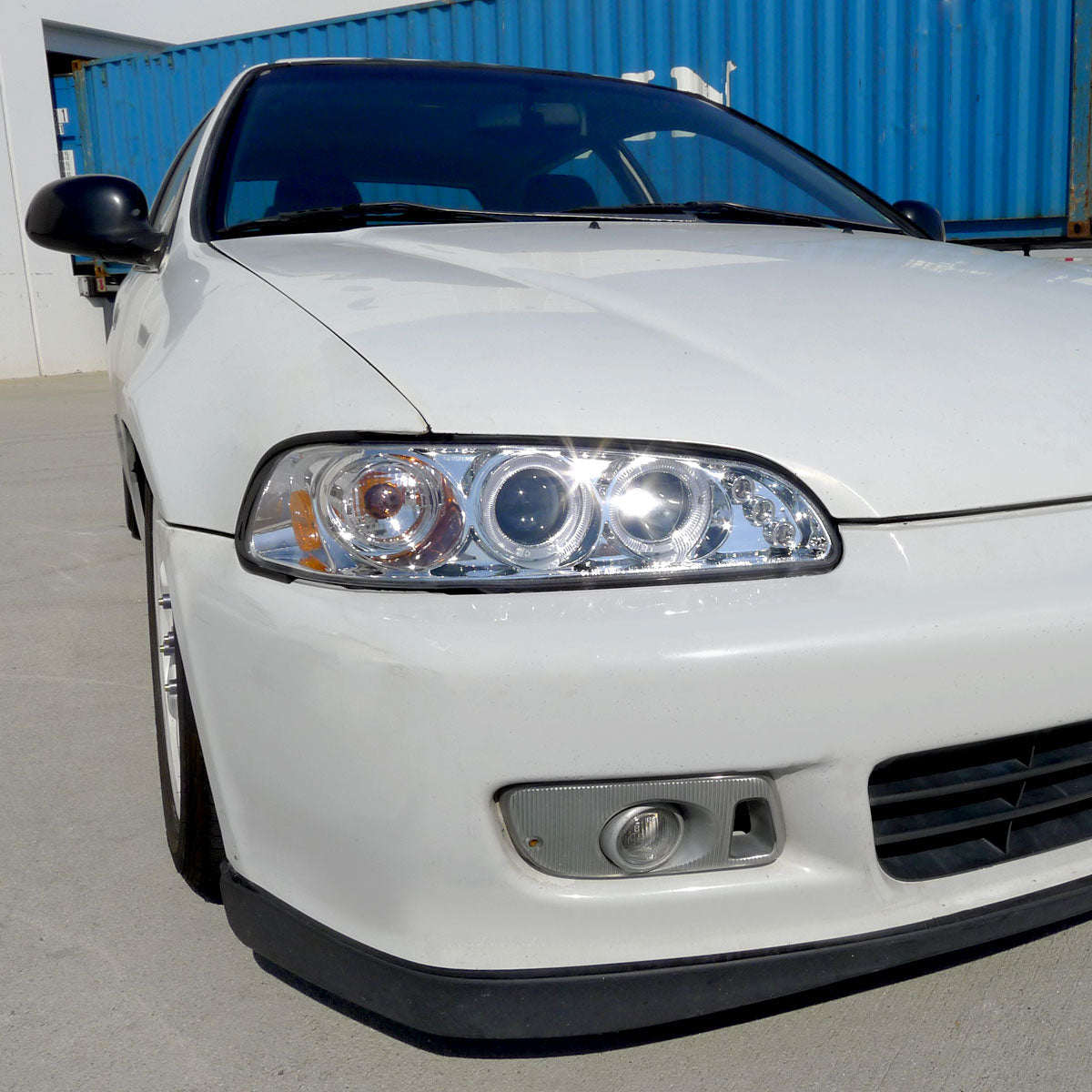 1992-1995 Honda Civic Dual Halo Projector Headlights (Chrome Housing/Clear Lens)