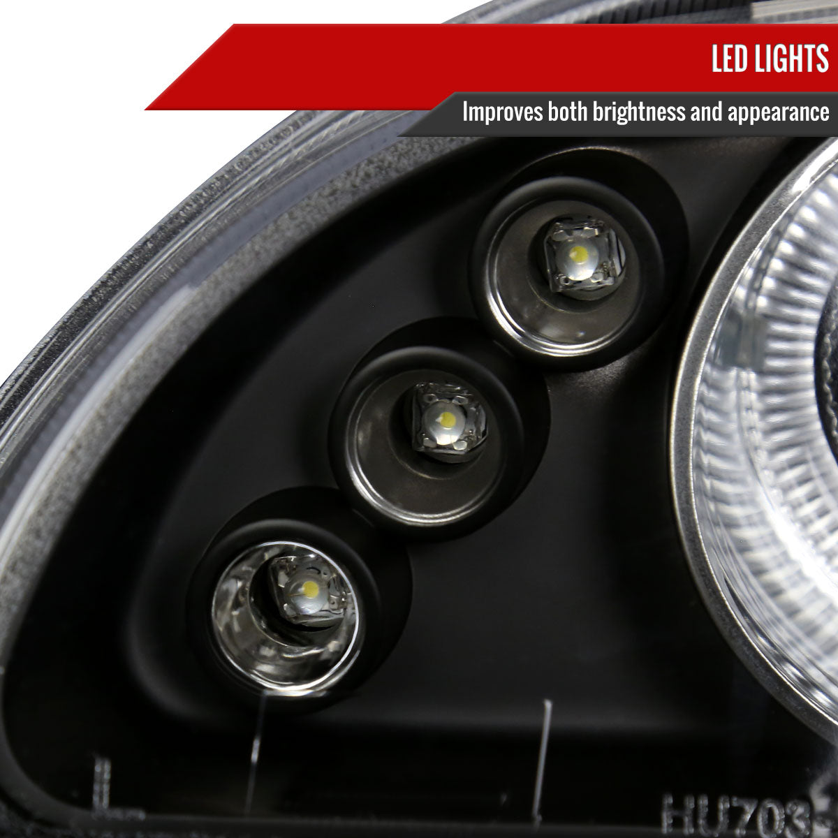 1992-1995 Honda Civic Dual Halo Projector Headlights (Matte Black Housing/Clear Lens)