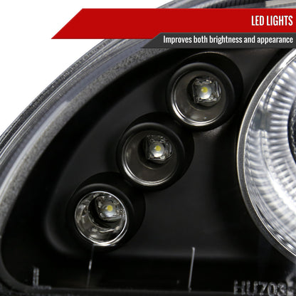 1992-1995 Honda Civic Dual Halo Projector Headlights (Matte Black Housing/Clear Lens)