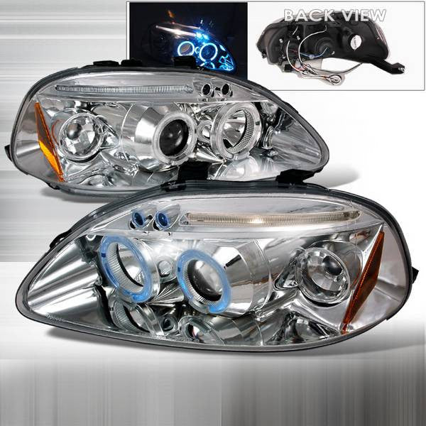 Spec-D 96-98 Honda Civic Projector Halo Headlights Chrome/Clear