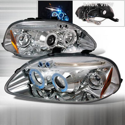 Spec-D 96-98 Honda Civic Projector Halo Headlights Chrome/Clear
