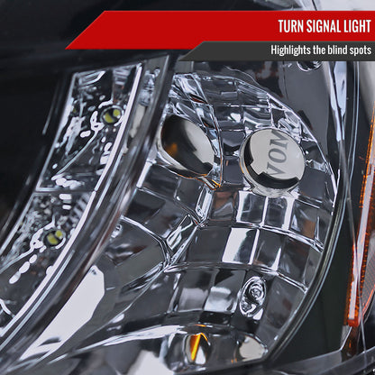 1996-1998 Honda Civic Projector Headlights w/ R8 Style LED Light Strip (Glossy Black Housing/Smoked Lens)