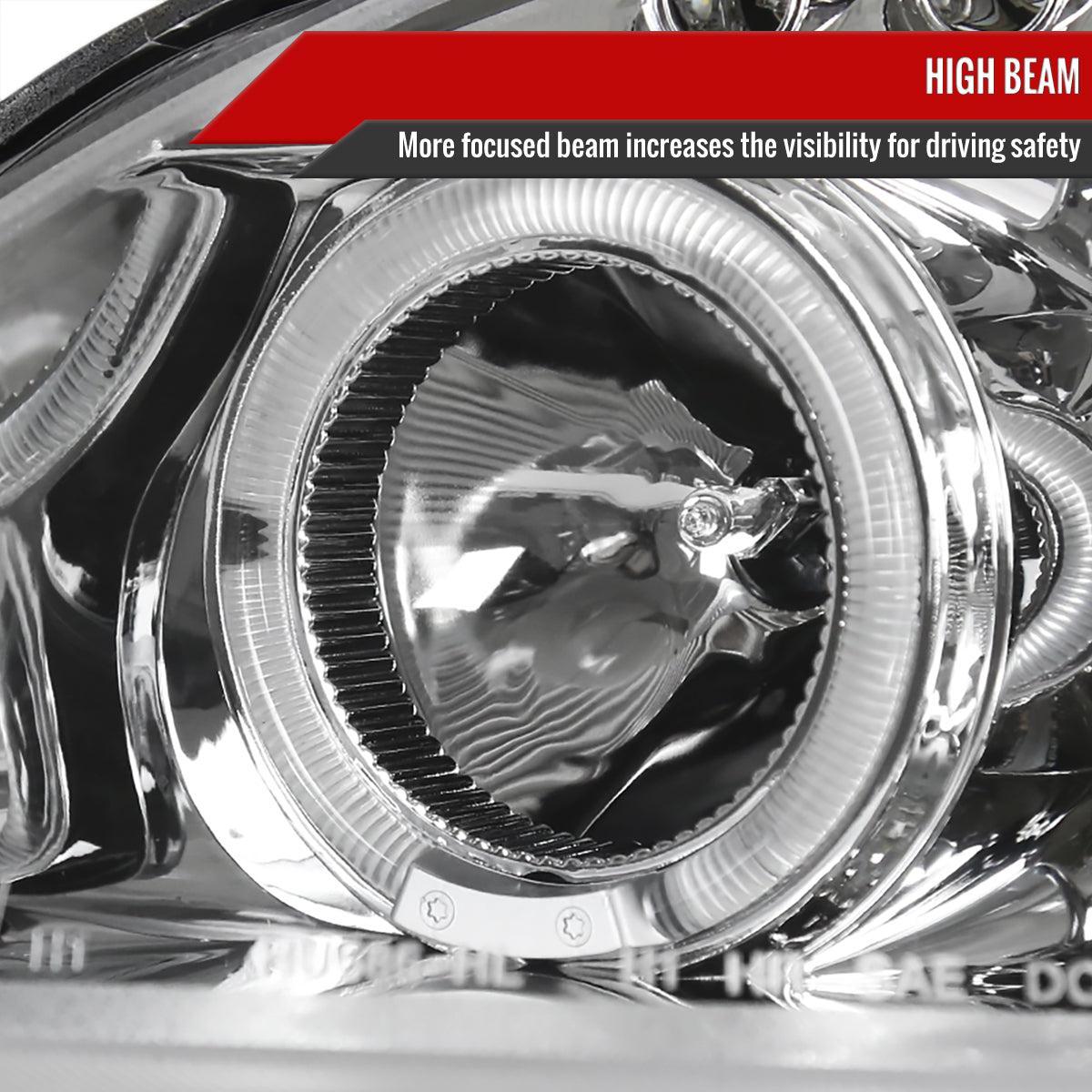 1999-2000 Honda Civic Dual Halo Projector Headlights (Chrome Housing/Clear Lens)