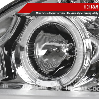 1999-2000 Honda Civic Dual Halo Projector Headlights (Chrome Housing/Clear Lens)