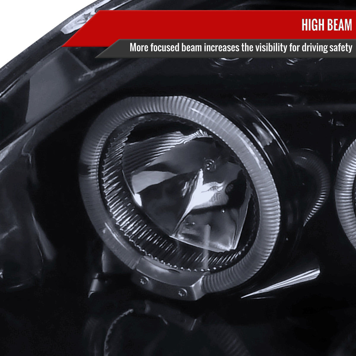 1999-2000 Honda Civic Dual Halo Projector Headlights (Glossy Black Housing/Smoked Lens)