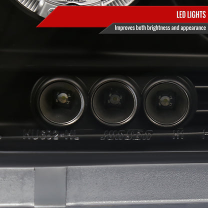 2005-2007 Dodge Dakota Dual Halo Projector Headlights (Matte Black Housing/Clear Lens)