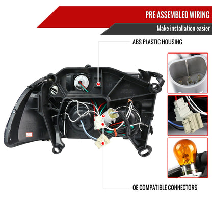 1997-2004 Dodge Dakota/ 1998-2003 Durango Dual Halo Projector Headlights (Jet Black Housing/Clear Lens)