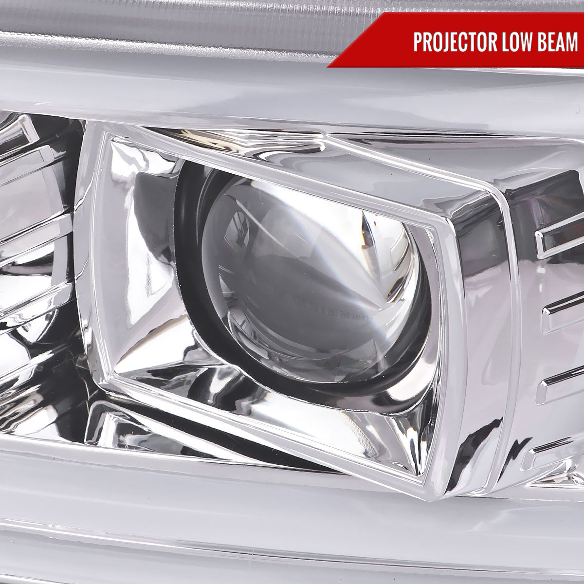 2000-2006 GMC Sierra/Denali/Yukon LED Strip Projector Headlights (Chrome Housing/Clear Lens)