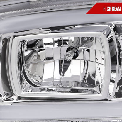 2000-2006 GMC Sierra/Denali/Yukon LED Strip Projector Headlights (Chrome Housing/Clear Lens)