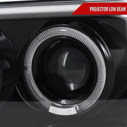 1999-2006 GMC Sierra/Yukon/Yukon XL Dual Halo Projector Headlights (Jet Black Housing/Clear Lens)