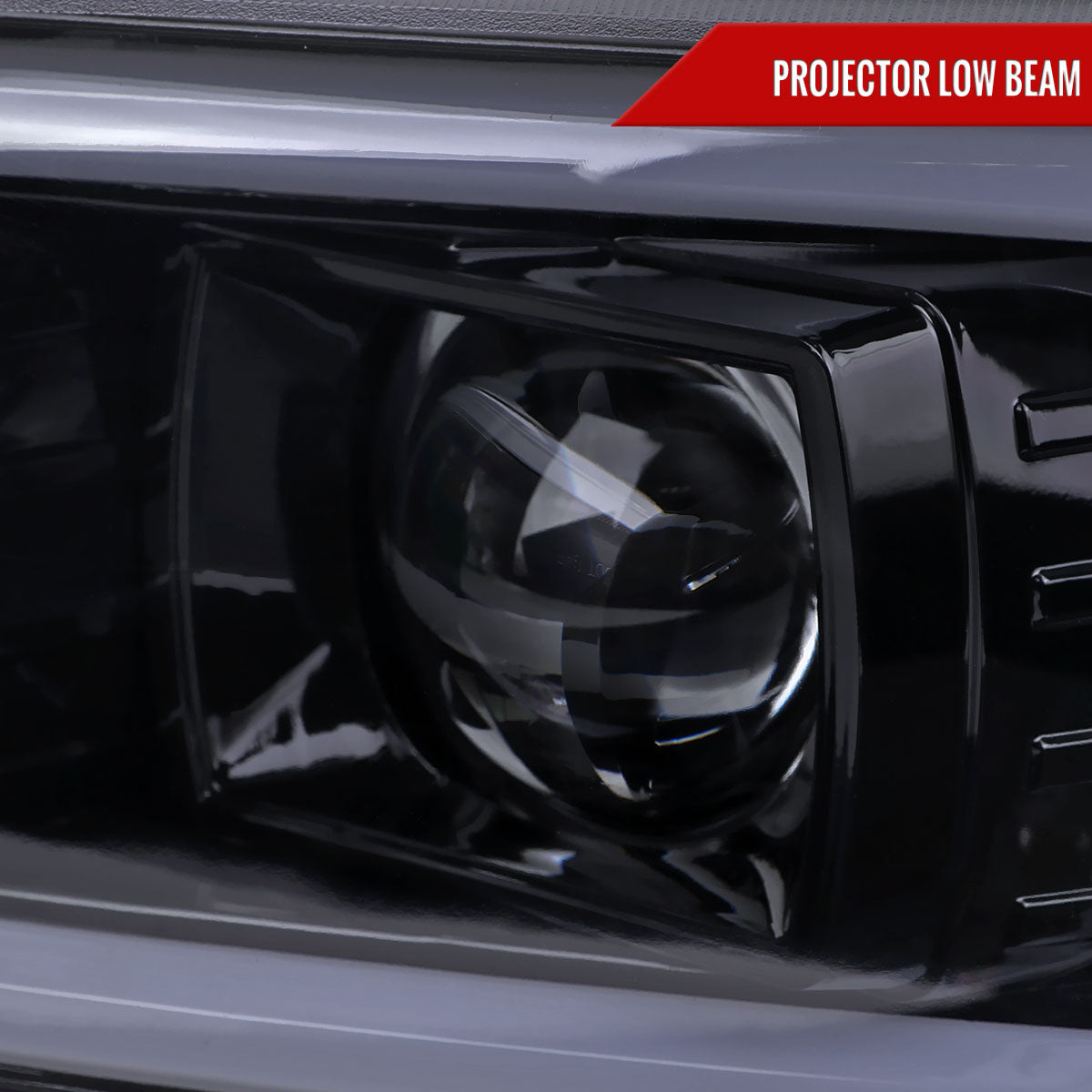 2000-2006 GMC Sierra/Denali/Yukon LED Strip Projector Headlights (Glossy Black Housing/Smoked Lens)