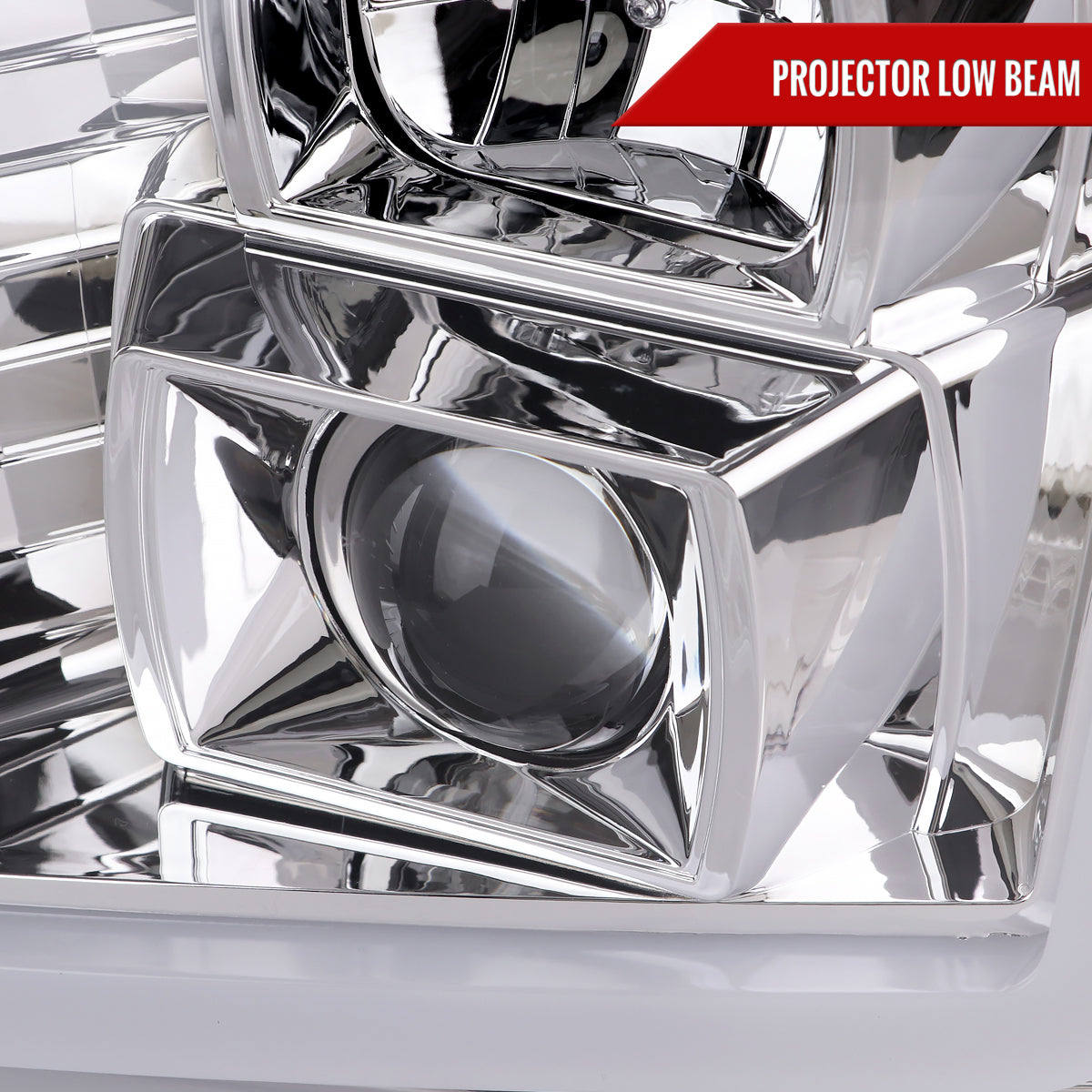 2007-2014 GMC Yukon/XL 1500/XL 2500 Switchback Sequential LED Turn Signal Projector Headlights (Chrome Housing/Clear Lens)