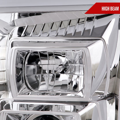 2007-2014 GMC Yukon/XL 1500/XL 2500 Switchback Sequential LED Turn Signal Projector Headlights (Chrome Housing/Clear Lens)