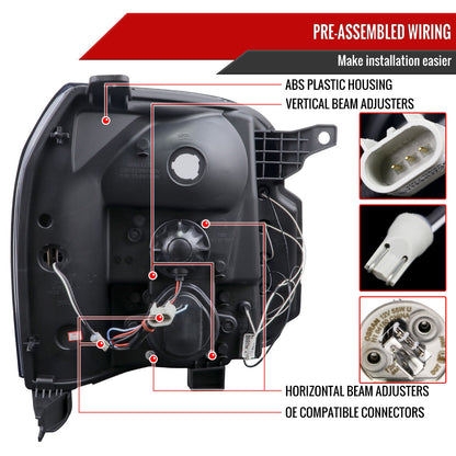 2007-2014 GMC Yukon/Yukon XL 1500/2500 LED U-Bar Projector Headlights (Chrome Housing/Clear Lens)