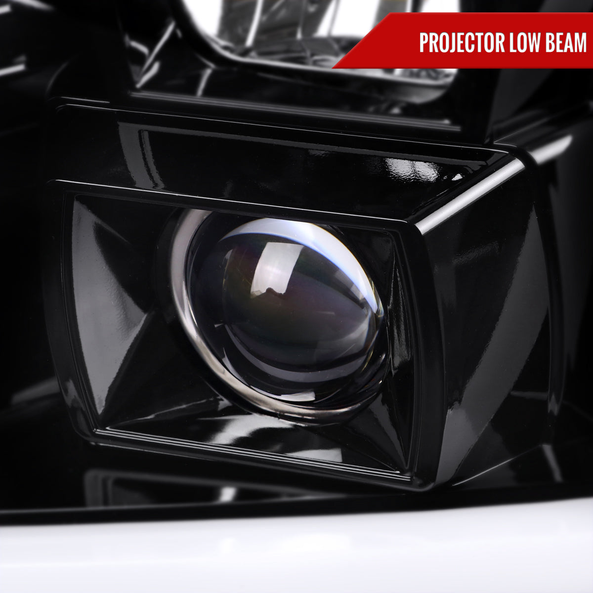 2007-2014 GMC Yukon/XL 1500/XL 2500 Switchback Sequential LED Turn Signal Projector Headlights (Jet Black Housing/Clear Lens)