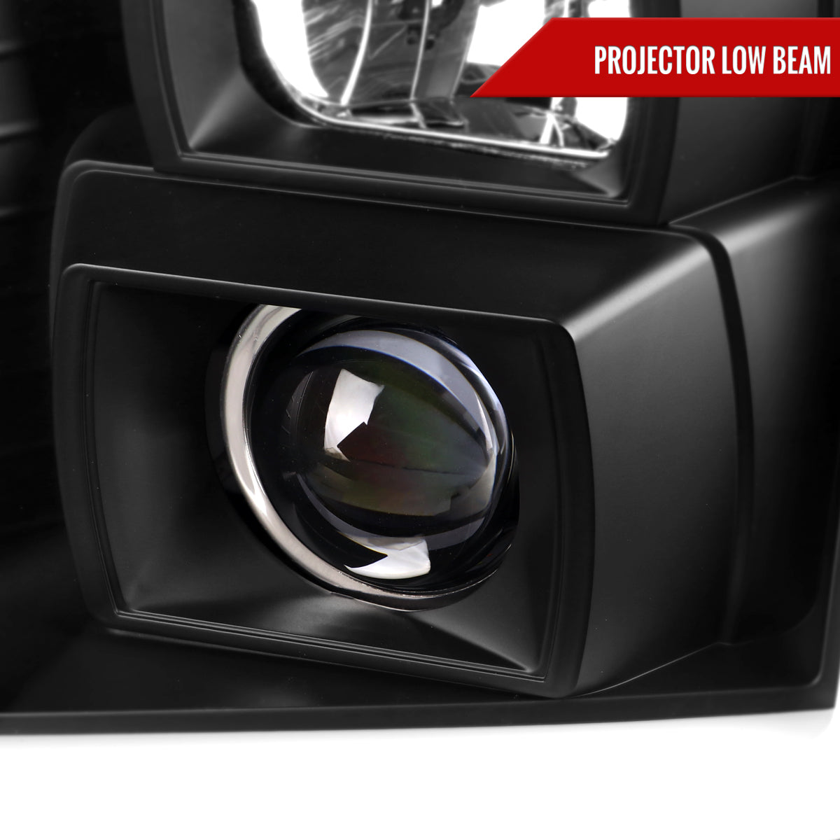 2007-2014 GMC Yukon/XL 1500/XL 2500 Switchback Sequential LED Turn Signal Projector Headlights (Matte Black Housing/Clear Lens)