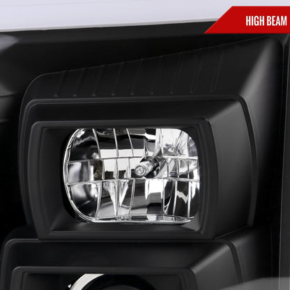 2007-2014 GMC Yukon/XL 1500/XL 2500 Switchback Sequential LED Turn Signal Projector Headlights (Matte Black Housing/Clear Lens)