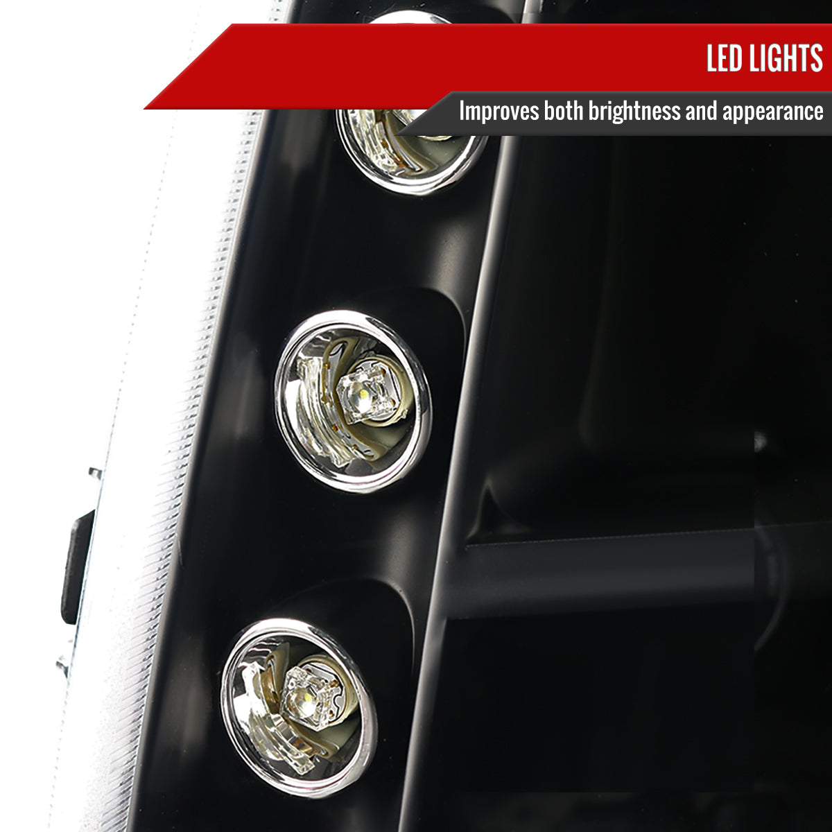2007-2014 GMC Yukon/Yukon XL 1500/2500 Projector Headlights (Matte Black Housing/Clear Lens)