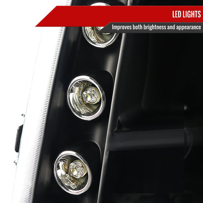 2007-2014 GMC Yukon/Yukon XL 1500/2500 Projector Headlights (Matte Black Housing/Clear Lens)