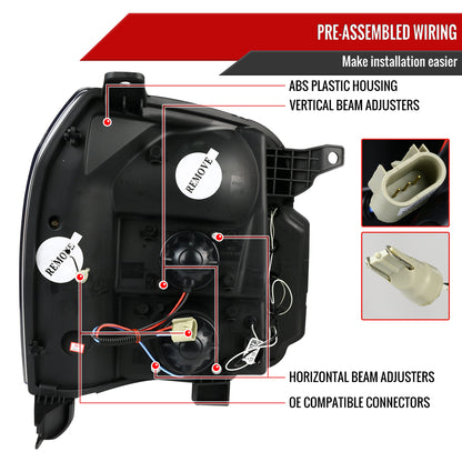 2007-2014 GMC Yukon/Yukon XL 1500/2500 Projector Headlights (Matte Black Housing/Clear Lens)