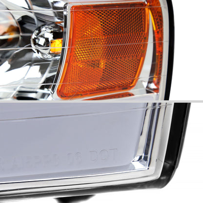 2002-2005 Dodge Ram 1500 / 2003-2005 Dodge Ram 2500 / 3500 LED Tube Projector Headlights (Chrome Housing/Clear lens)