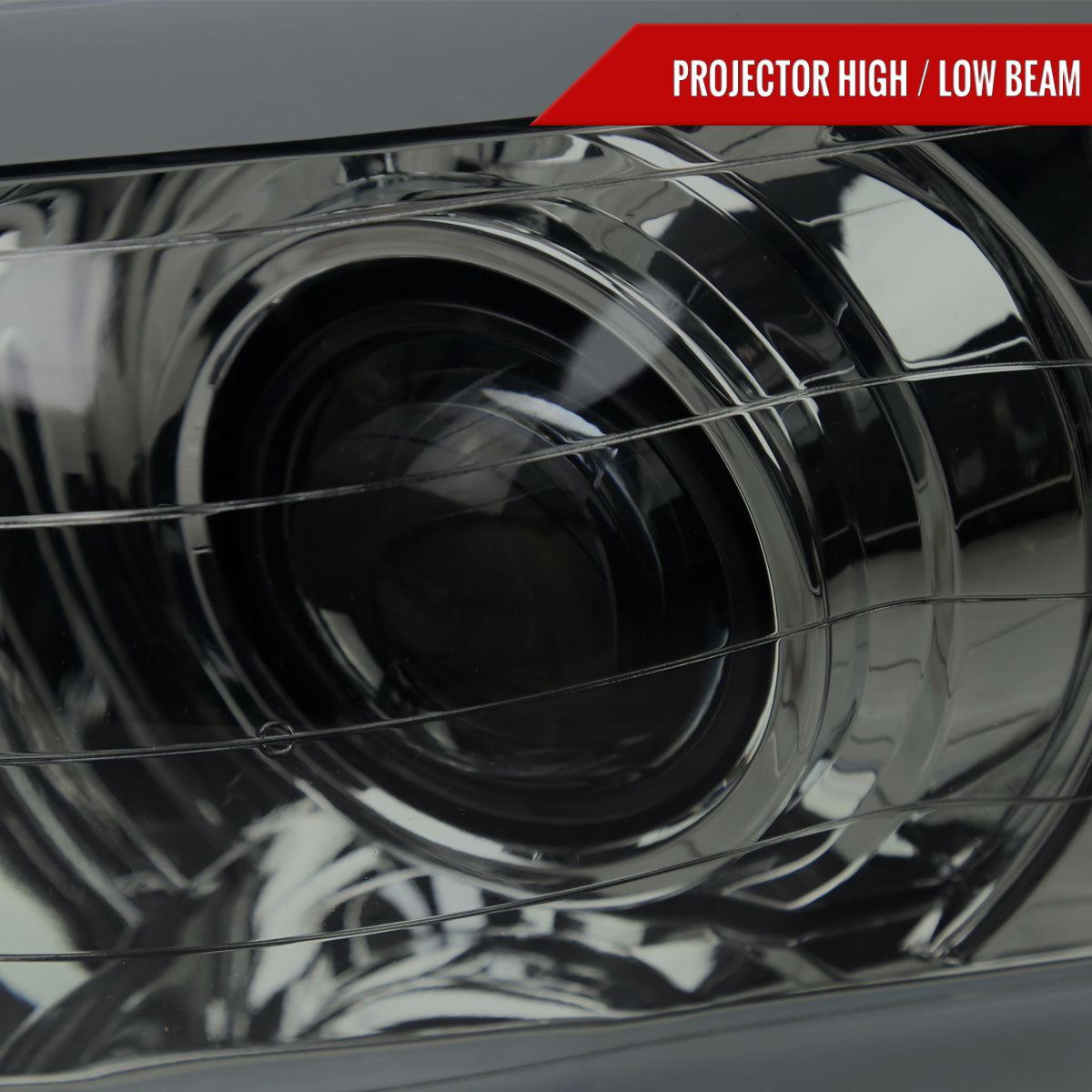 2002-2005 Dodge Ram 1500 / 2003-2005 Dodge Ram 2500 / 3500 LED Tube Projector Headlights (Chrome Housing/Smoked Lens)