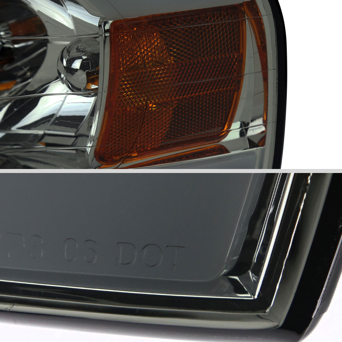 2002-2005 Dodge Ram 1500 / 2003-2005 Dodge Ram 2500 / 3500 LED Tube Projector Headlights (Chrome Housing/Smoked Lens)