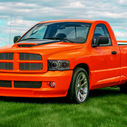 2002-2005 Dodge Ram 1500 / 2003-2005 Dodge Ram 2500 / 3500 LED Tube Projector Headlights (Chrome Housing/Smoked Lens)