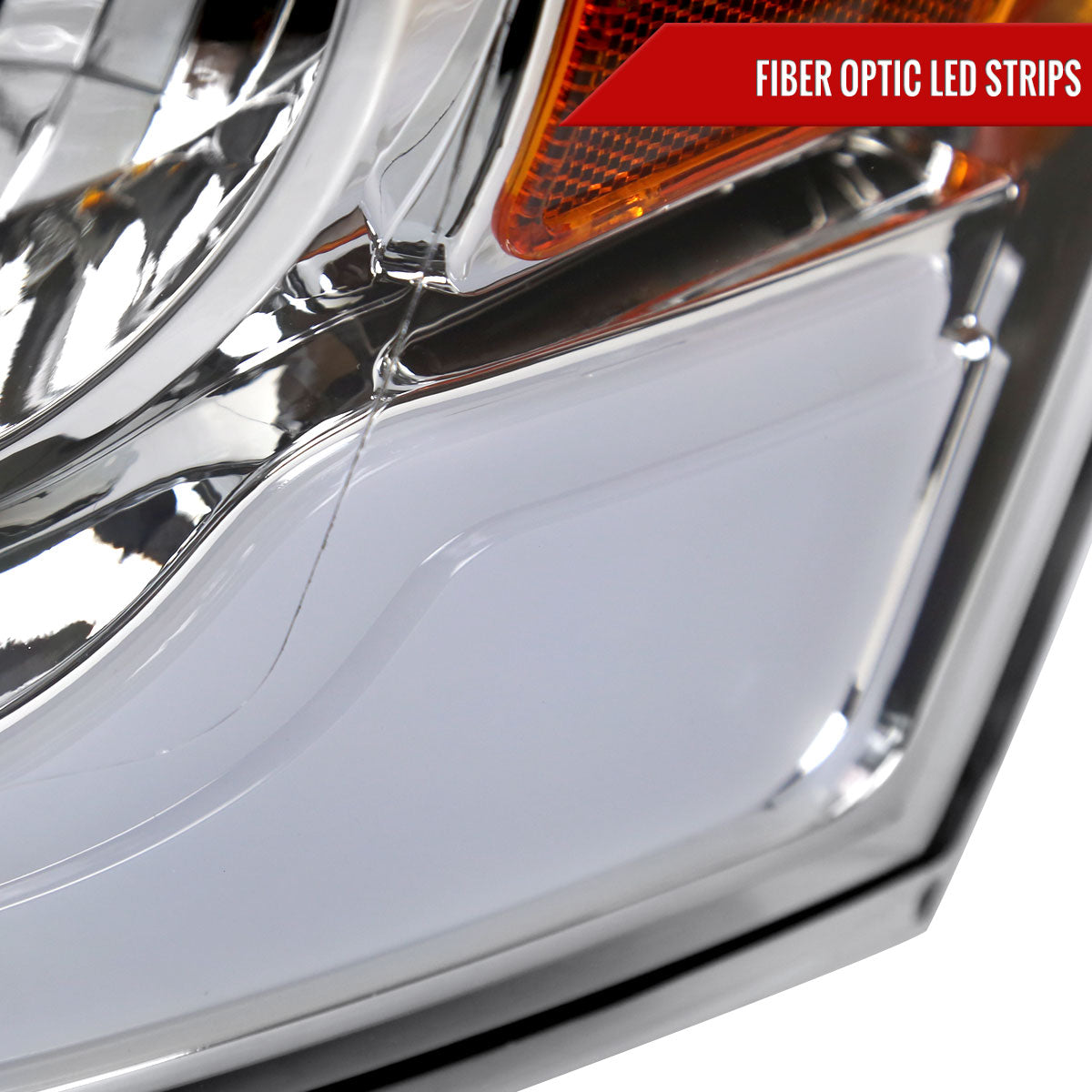 2006-2008 Dodge RAM 1500/ 2006-2009 Dodge RAM 2500/3500 LED Tube Projector Headlights (Chrome Housing/Clear Lens)