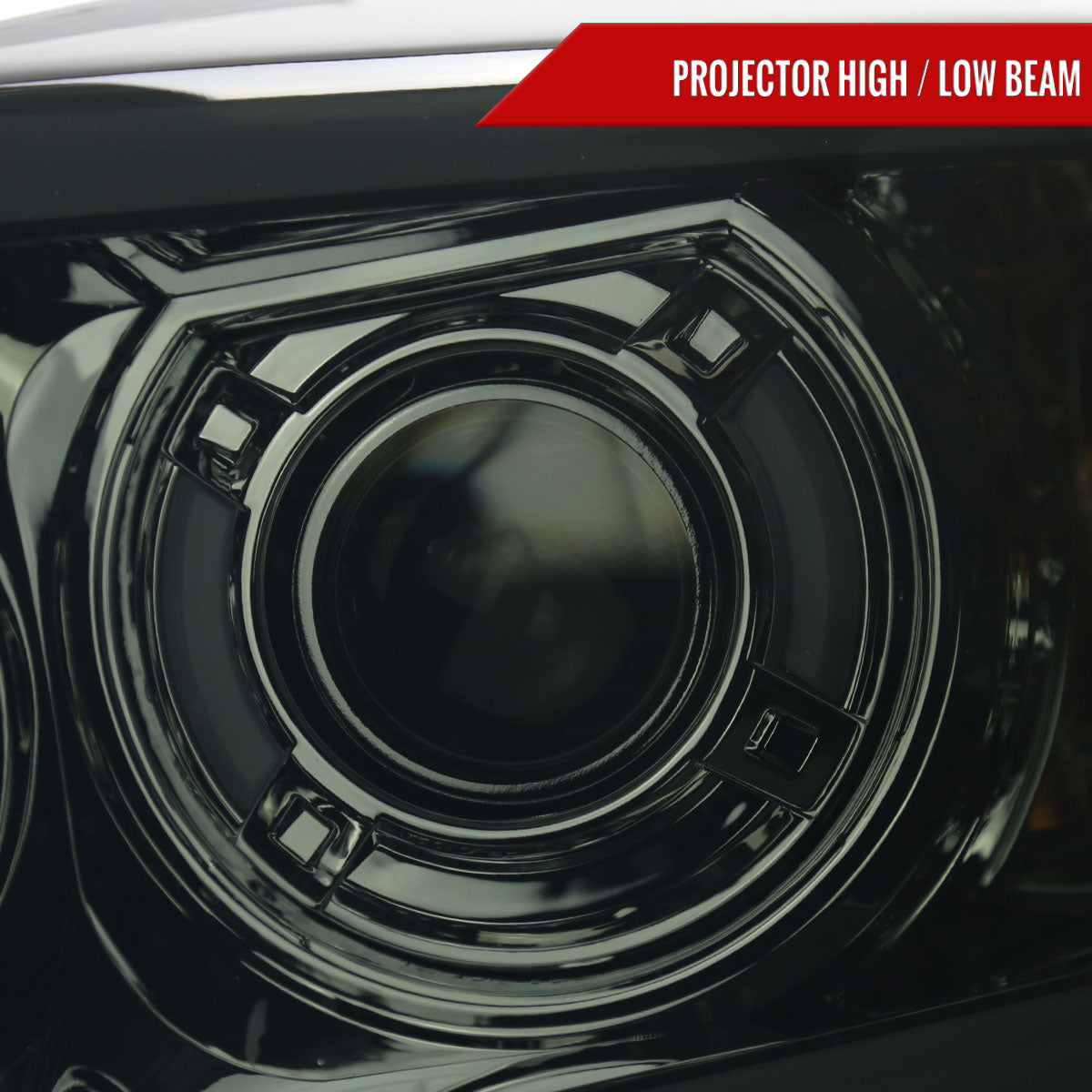 2006-2008 Dodge RAM 1500/ 2006-2009 Dodge RAM 2500/3500 LED Tube Projector Headlights (Chrome Housing/Smoked Lens)