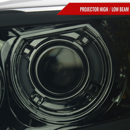 2006-2008 Dodge RAM 1500/ 2006-2009 Dodge RAM 2500/3500 LED Tube Projector Headlights (Chrome Housing/Smoked Lens)