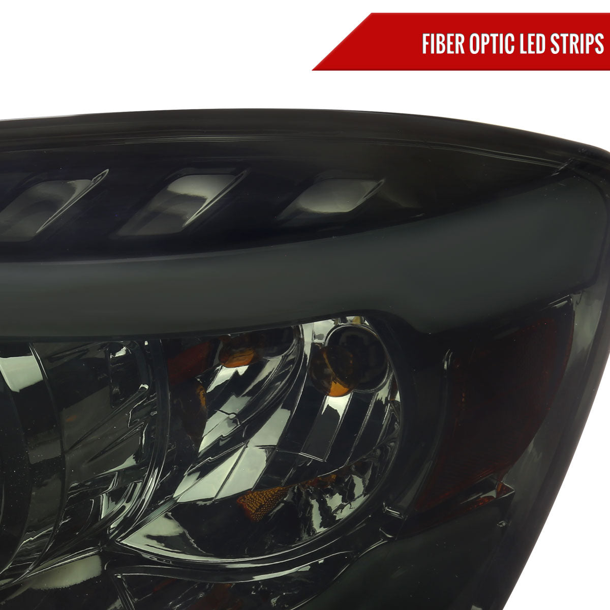 2006-2008 Dodge RAM 1500/ 2006-2009 Dodge RAM 2500/3500 LED Tube Projector Headlights (Chrome Housing/Smoked Lens)