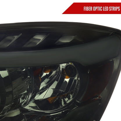 2006-2008 Dodge RAM 1500/ 2006-2009 Dodge RAM 2500/3500 LED Tube Projector Headlights (Chrome Housing/Smoked Lens)