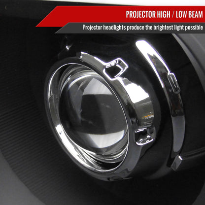 2006-2008 Dodge RAM 1500/ 2006-2009 RAM 2500 3500 Retro Style Projector Headlights (Matte Black Housing/Clear Lens)