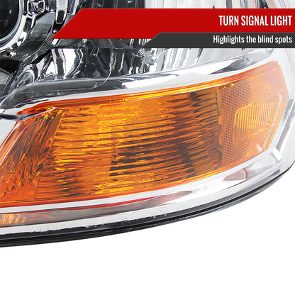 2009-2018 Dodge RAM 1500 / 2019-2021 RAM Classic / 2010-2018 RAM 2500 3500 Retro Style Projector Headlights (Chrome Housing/Clear Lens)