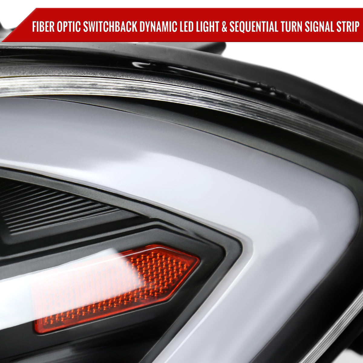 2013-2016 Dodge Dart Switchback Sequential Animated LED Bar Projector Headlights (Matte Black Housing/Clear Lens)