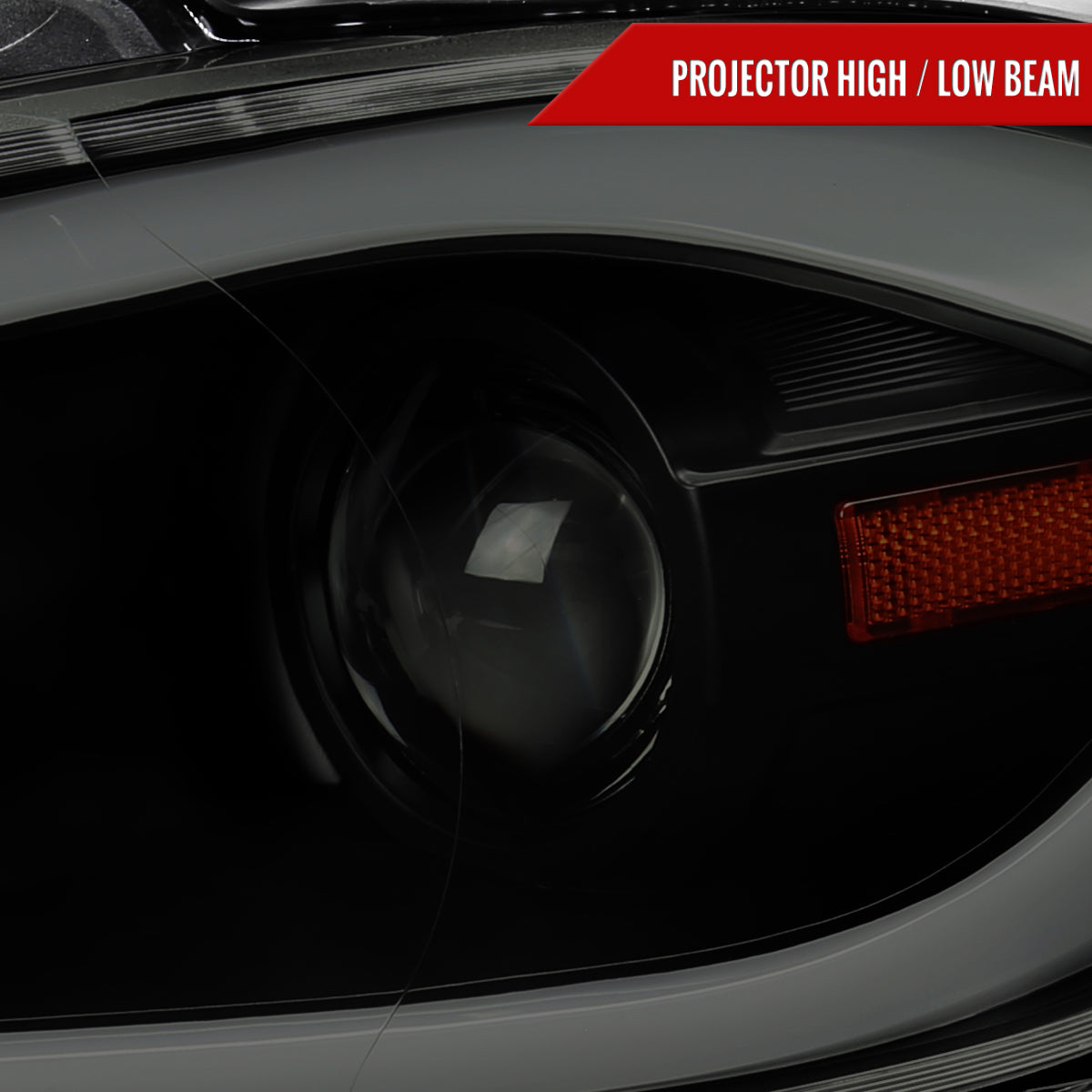 2013-2016 Dodge Dart Switchback Sequential Animated LED Bar Projector Headlights (Matte Black Housing/Smoked Lens)