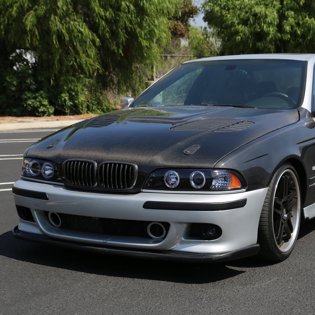 1996-2003 BMW E39 5 Series Dual Halo Projector Headlights (Glossy Black Housing/Smoked Lens)