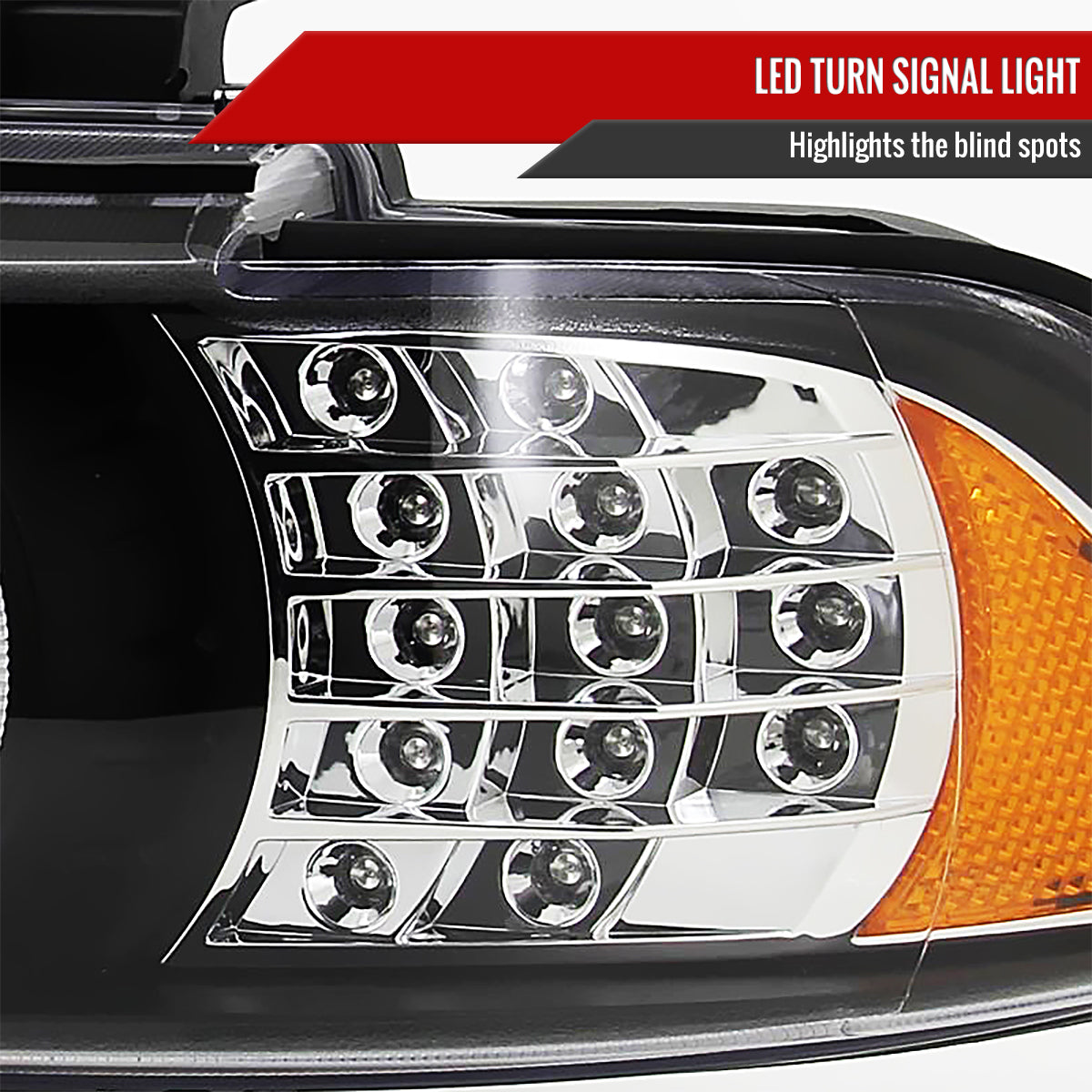 2001-2003 BMW E39 5 Series Dual Halo Projector Headlights w/ LED Turn Signal Lights (Matte Black Housing/Clear Lens)