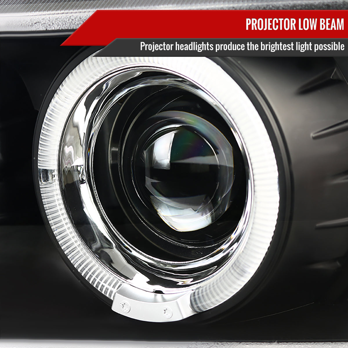 1996-2003 BMW E39 5 Series Dual Halo Projector Headlights (Matte Black Housing/Clear Lens)