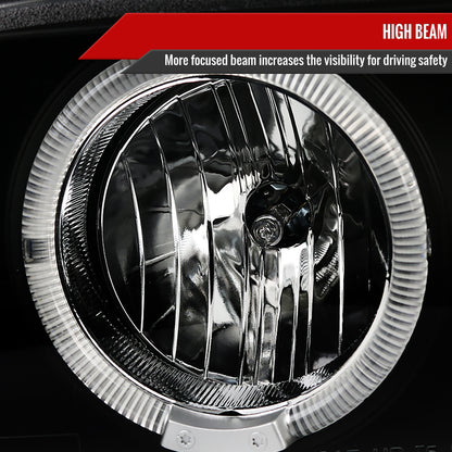 1996-2003 BMW E39 5 Series Dual Halo Projector Headlights (Matte Black Housing/Clear Lens)