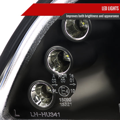 1996-2003 BMW E39 5 Series Dual Halo Projector Headlights (Matte Black Housing/Clear Lens)