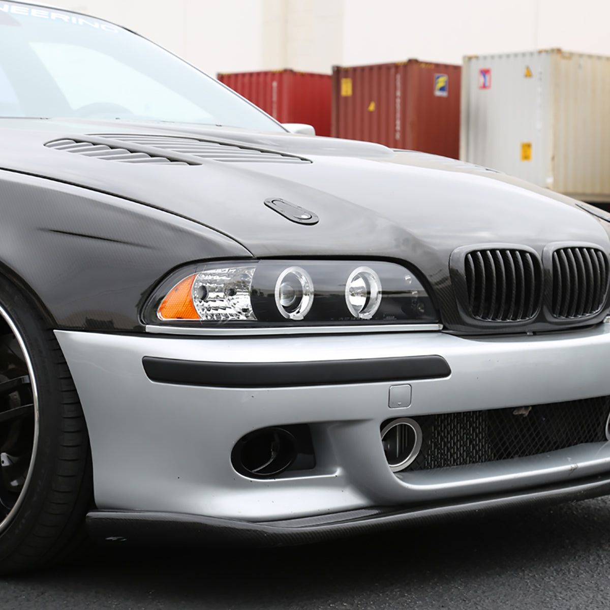 1996-2003 BMW E39 5 Series Dual Halo Projector Headlights (Matte Black Housing/Clear Lens)