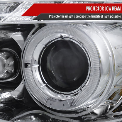 2004-2013 BMW E81 E82 E87 E88 Dual Halo Projector Headlights w/ LED Light Strip (Chrome Housing/Clear Lens)