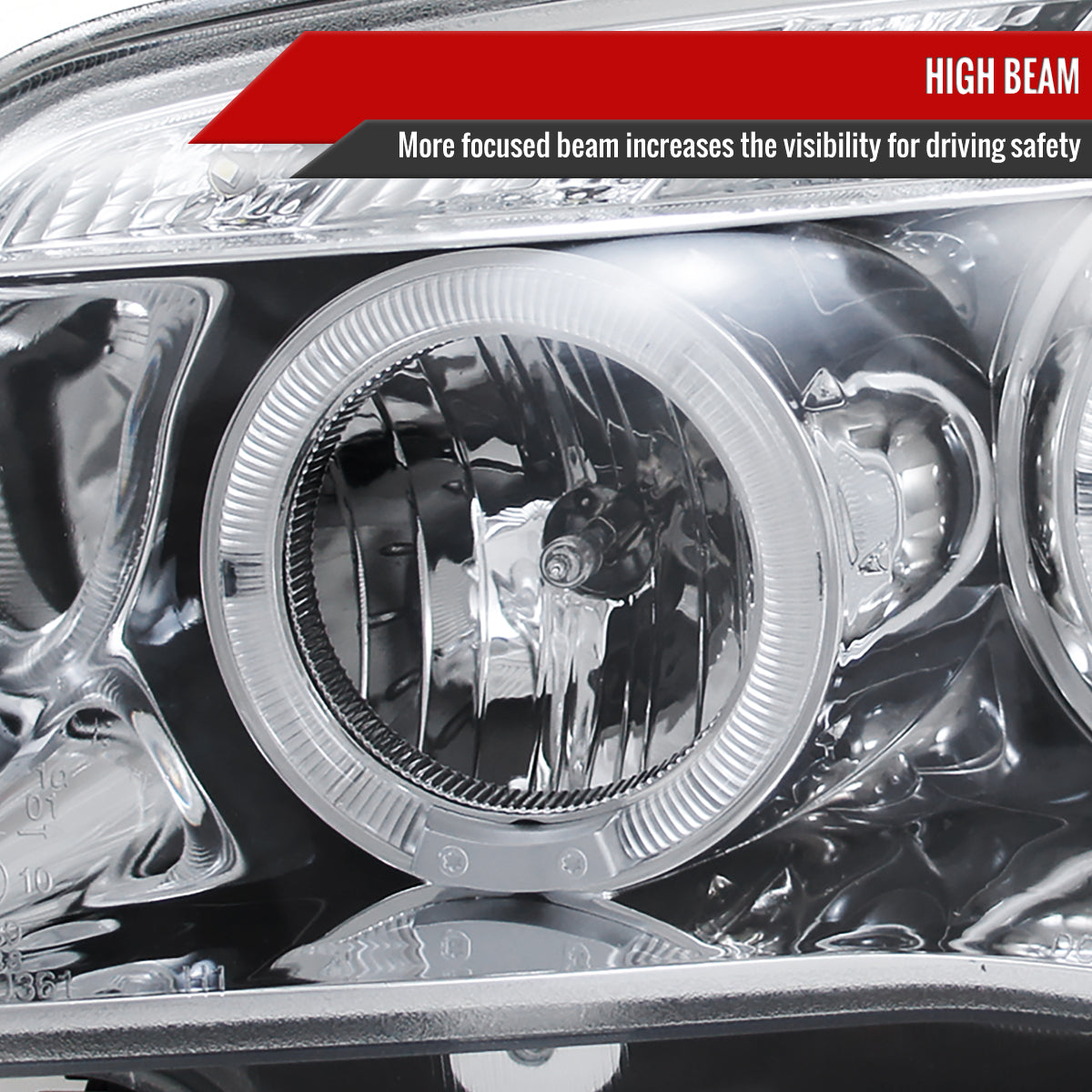 2004-2013 BMW E81 E82 E87 E88 Dual Halo Projector Headlights w/ LED Light Strip (Chrome Housing/Clear Lens)