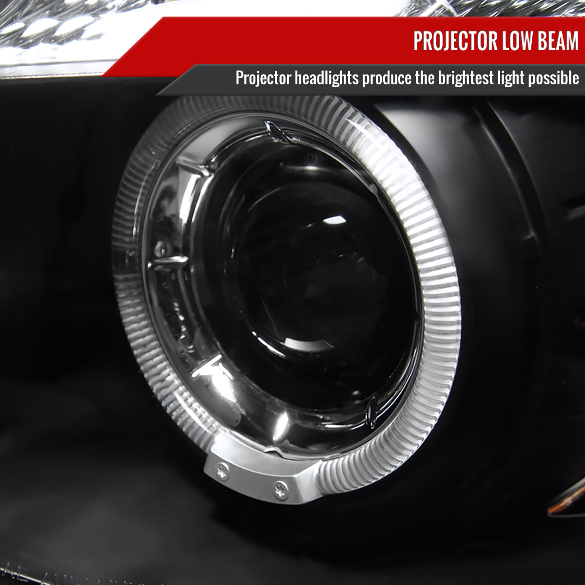 2004-2013 BMW E81 E82 E87 E88 Dual Halo Projector Headlights w/ LED Light Strip (Matte Black Housing/Clear Lens)